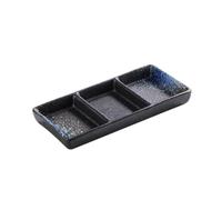 LINKIO Assiette de Grignotage Petit plat en céramique, petit ménager, à condiments, sauce soja, vinaigre, conception trois compartiments Assiettes de Dessert