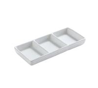 LINKIO Assiette de Grignotage Petit plat en céramique, petit ménager, à condiments, sauce soja, vinaigre, conception trois compartiments Assiettes de Dessert