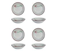 LINKIO Assiette de Grignotage Petite céramique Bol-Céramique Snack Ice Crème de crème à glace Un petit bol for le four micro-ondes Lave-vaisselle Réfrigérateur 4 pièces Assiettes de Dessert