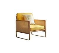 LINKIO Fauteuil en rotin rétro, fauteuil en bois adapté pour la réception, les réunions, les négociations, le bar de l'hôtel(A)