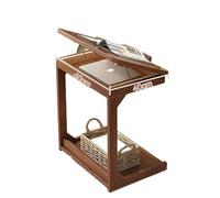 LINKIO Table D'appoint Rustique Petite Table Basse de Salon - Table d'appoint Rabattable Portable for canapé, Chevet, Bureau Table De Bout pour Le Salon