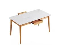 LINKIO Table de Cuisine Moderne Table À Manger en Ardoise Bois Massif, Simple, for Petit Appartement, Bureau, De Négociation Rectangulaire