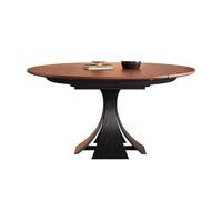 LINKIO Table de Cuisine Moderne Table à Manger Ronde en Bois de Noyer, Style rétro, Petite Taille(150x90x76cm)