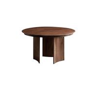 LINKIO Table de Cuisine Moderne Table à Manger Ronde en Bois Massif de Noyer 150 x 75 cm, idéale for Les hôtels, cafés et Restaurants