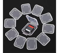 LINKLANK Lot de 10 étuis de rangement pour cartes mémoires - En plastique transparent - Pour cartes SD MMC Micro SD TF