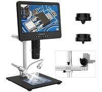 LINKMICRO LM249MS Microscope numérique HDMI 10" 2000X 3 lentilles Caméra Microscope de Soudure électronique Bras 13" Stand Boom, UHD 2160P USB Microscope de pièces de Monnaie Full View Coins, Windows