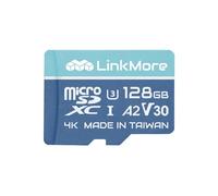 LinkMore 128 Go Carte Micro SDXC, A2, UHS-I, U3, V30, Classe 10 Compatible, Vitesse de Lecture jusqu'à 160 Mo/s, Vitesse d'écriture jusqu'à 100 Mo/s, Adaptateur SD Inclus