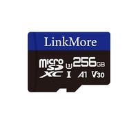 LinkMore Carte Micro SDXC 256 Go, A1, UHS-I, U3, V30, Compatible Classe 10, Vitesse de Lecture jusqu'à 100 Mo/s, Vitesse d'écriture jusqu'à 75 Mo/s, Adaptateur SD Inclus