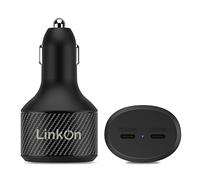 LinkOn Chargeur De Voiture 130W en USB-C avec Ports 100W PD3.0 Et 30W PD3.0 Compatible avec MacBook Samsung Huawei FCP SCP Apple iPhone iPad