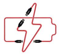 LinkOn USB Type-C Data Sync Câble de Chargement Rapide 3.3ft-5Gbit et 6.6ft-480Mbit Compatible avec Set Power Delivery tressé avec des connecteurs en Aluminium (Rouge)