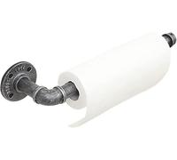 LINKPIPES Porte-serviettes en papier industriel en forme de tuyau,Distributeur de rouleaux de cuisine sous armoire,Support mural,Porte-serviettes en papier à suspendre pour salle de bain (noir gris)