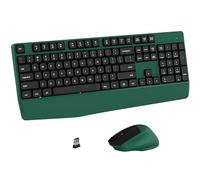 Links9+ Ensemble clavier et souris sans fil avec repose-poignet, 104 touches, parfait pour la maison et le bureau (vert)