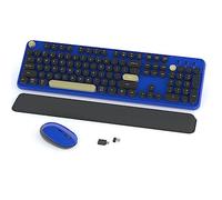 Links9+ Ensemble clavier et souris sans fil, clavier et souris rétro sans fil pleine taille, connexion 2,4 GHz et souris optique pour Windows, Mac, PC, ordinateur portable pour la maison et le bureau