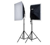 Linkstar kit d'éclairage continu professionnel avec 8 lampes spirales de 28W et 2 softboxes 50x50cm pour photographie et vidéographie