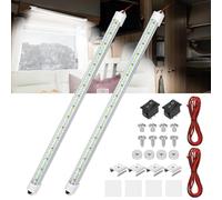 Linkstyle 2 PCS Barre d'Éclairage Intérieur Voiture, 48 LED 3W 6500K 12V Bande LED avec Interrupteur pour Van, Bus, Camion, Bateau, 700LM Lumière Blanche Froide
