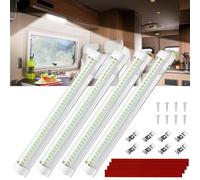 Linkstyle 4X Barre LED Intérieure 12V, 108 LED 1800LM 6W avec Interrupteur on/Off, pour Camping-Car Van Bateau Remorque Camion