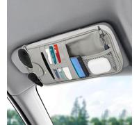 Linkstyle Organisateur pare Soleil Voiture en Cuir, Porte Lunettes pour Voiture, Organisateur de Auto pour Cartes Permis Stylo Document
