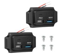 Linkstyle Prise USB RV, Panneau de Prise de Charge Rapide avec Bouton on/Off pour 12V/24V Voiture Marine Bateau -2pcs