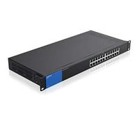 Linksys LGS124-UK Commutateur réseau Gigabit Non géré 24 Ports - Hub Ethernet pour Maison et Bureau avec boîtier en métal - Répartiteur Ethernet Mural ou de Bureau, Plug and Play