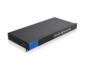 Linksys LGS124-UK Commutateur réseau Gigabit Non géré 24 Ports - Hub Ethernet pour Maison et Bureau avec boîtier en métal - Répartiteur Ethernet Mural ou de Bureau, Plug and Play
