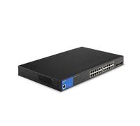 Linksys Switch Réseau Gigabit Poe+ à 24 Ports Lgs328Mpc-Eu (410 W Avec Emplacements pour 4 Ports 10 G Uplink Sfp+, ethernet Manageable Intelligent Avec Boîtier Métallique, Bureau Ou Mur)