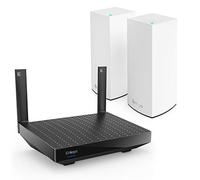 Linksys Système WiFi 6 Mesh Linksys Blue Label - 1 routeur AX5400 Plus 2 bornes AX5400 - système Mesh Double Bande sans Fil (Jeux) - jusqu'à 60 appareils, portée Jusqu’à 750 m², contrôle Parental