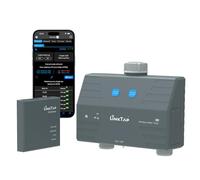 LinkTap D1 Programmateur d'arrosage Intelligent et Gateway, 2 Zones distinctes, Débitmètres intégrés, Adaptation météo, Détection et Notification d'Erreurs, Portée Plus Large Que WiFi, IP66