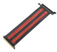 LINKUP - {30cm) PCIE 3.0 16x Carte d'Extension de Port PCI Express Blindée à Très Haute Vitesse | Douille Droite - Compatible TT - RougeNoir