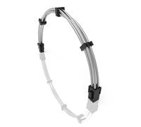 LINKUP - 50cm 4-Broches CPU ATX Carte Mère Alimentation PSU Câble d'Extension Tressé Manchon Personnalisé Mod PC avec Peignes | Pack Unique | 500mm - Argent Métallique