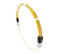 LINKUP - 50cm 4-Broches CPU ATX Carte Mère Alimentation PSU Câble d'Extension Tressé Manchon Personnalisé Mod PC avec Peignes | Pack Unique | 500mm - Or Métallique