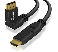 LINKUP - 8K Câble HDMI 2.1 Ultra Rapide connecteur à Angle de Rotation de 360° | Cordon vidéo numérique DSC HDR UHD - Robuste 28AWG 48GB/s | 10K 4K 1080 | Compatible avec Apple Xbox PS5 Samsung -3m
