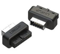 LINKUP - Adaptateur de panneau avant USB-C - Convertit connecteur carte mère 3.0/3.1 IDC20 à 19 broches en Type-C (A-Key) - pour tous USB-C - Construction solide pour durabilité et longévité -Lot de 2