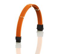LINKUP - AVA 30cm 8-Broches (4+4) CPU ATX Carte Mère Alimentation PSU Câble d'Extension Tressé Manchon Personnalisé Mod PC avec Peignes | Pack Unique | 300mm - Orange