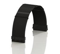 LINKUP - AVA 50cm 24-Broches ATX (20+4) pour Carte mère Câble d'extension d'alimentation PSU tressé et gainé avec Peignes | Conception Robuste et Rigide | Pack Individuel | 500mm - Noir