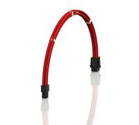 LINKUP - AVA 50cm 4-Broches CPU ATX Carte Mère Alimentation PSU Câble d'Extension Tressé Manchon Personnalisé Mod PC avec Peignes | Pack Unique | 500mm - Rouge
