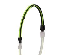 LINKUP - AVA 50cm 4-Broches CPU ATX Carte Mère Alimentation PSU Câble d'Extension Tressé Manchon Personnalisé Mod PC avec Peignes | Pack Unique | 500mm - Vert Noir