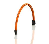 LINKUP - AVA 50cm 4-Broches CPU ATX Carte Mère Alimentation PSU Câble d'Extension Tressé Manchon Personnalisé Mod PC avec Peignes | Pack Unique | 500mm - Orange