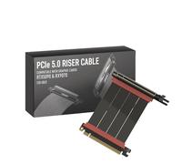 LINKUP - AVA5 Armour Câble Riser PCIE 5.0 | Prêt pour RTX5090 RX9070 GPU | Vitesse x16 128Go/s | Compatible avec PCIe 4.0 & WRX80/WRX90E | Angle Gauche, Noir 10cm (Longueur totale 14cm)