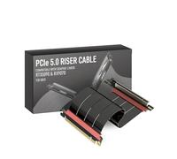 LINKUP - AVA5 Armour Câble Riser PCIE 5.0 | Prêt pour RTX5090 RX9070 GPU | Vitesse x16 128Go/s | Compatible avec PCIe 4.0 & WRX80/WRX90E | Angle droit, Noir 25cm (Longueur totale 29cm)