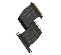 LINKUP - AVA5 Câble Riser PCIE 5.0 [40cm (Longueur Totale 44cm)] Prêt pour RTX5090 RX9070 GPU | Vitesse x16 128Go/s | Compatible avec PCIe 4.0 & WRX80/WRX90E | Angle Droit, Noir