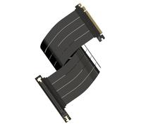 LINKUP - AVA5 Câble Riser PCIE 5.0 [50cm (Longueur Totale 54cm)] Prêt pour RTX5090 RX9070 GPU | Vitesse x16 128Go/s | Compatible avec PCIe 4.0 & WRX80/WRX90E | Angle Droit, Noir