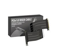 LINKUP - AVA5 Câble Riser PCIE 5.0 [60cm (Longueur totale 64cm)] Prêt pour RTX5090 RX9070 GPU | Vitesse x16 128Go/s | Compatible avec PCIe 4.0 & WRX80/WRX90E | Angle droit, Noir