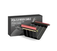 LINKUP - AVA5 Câble Riser PCIE 5.0 | Double inversé, Noir 21cm (LT 23cm) | Prêt pour RTX5090 RX9070 GPU, x16 128Go/s, Compatible avec Thermaltake TR100 & PCIe 4.0, Conçu pour boîtier Mini ITX