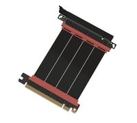 LINKUP - AVA5 Câble Riser PCIE 5.0 | Droit, Noir 10cm (LT 14cm) | Prêt pour RTX5090 RX9070 GPU, Vitesse x16 128Go/s, Compatible avec PCIe 4.0 & WRX80/WRX90E & SilverStone Fortress Mini-ITX