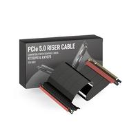 LINKUP - AVA5 Câble Riser PCIE 5.0 | Prêt pour RTX5090 RX9070 GPU | Vitesse x16 128Go/s | Compatible avec PCIe 4.0 | Conçu pour ITX | Droit Unique Inversé, Noir 30cm (Longueur totale 34.5cm)