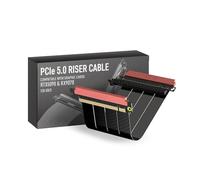 LINKUP - AVA5 Câble Riser PCIE 5.0 | Prêt pour RTX5090 RX9070 GPU | Vitesse x16 128Go/s | Compatible avec PCIe 4.0 | Conçu pour ITX | Double Inversion, Noir 18cm (Longueur totale 20cm)