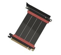 LINKUP - AVA5 Câble Riser PCIE 5.0 | Prêt pour RTX5090 RX9070 GPU | Vitesse x16 128Go/s | Compatible avec PCIe 4.0 & WRX80/WRX90E & SilverStone Fortress Mini-ITX | 180 Degrés, Noir 10cm (LT 14cm)