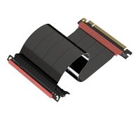 LINKUP - AVA5 Câble Riser PCIE 5.0 | Prêt pour RTX5090 RX9070 GPU | Vitesse x16 128Go/s | Compatible avec PCIe 4.0 | Conçu pour ITX | Droit Unique Inversé, Noir 27cm (Longueur totale 31.5cm)