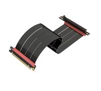 LINKUP - AVA5 Câble Riser PCIE 5.0 | Prêt pour RTX5090 RX9070 GPU | Vitesse x16 128Go/s | Compatible avec PCIe 4.0 & WRX80/WRX90E | Angle Droit, Noir 30cm (Longueur Totale 34cm)