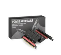 LINKUP - AVA5 Câble Riser PCIE 5.0 | Prêt pour RTX5090 RX9070 GPU | Vitesse x16 128Go/s | Compatible avec PCIe 4.0 & WRX80/WRX90E | Angle Gauche, Noir 30cm (Longueur totale 34cm)